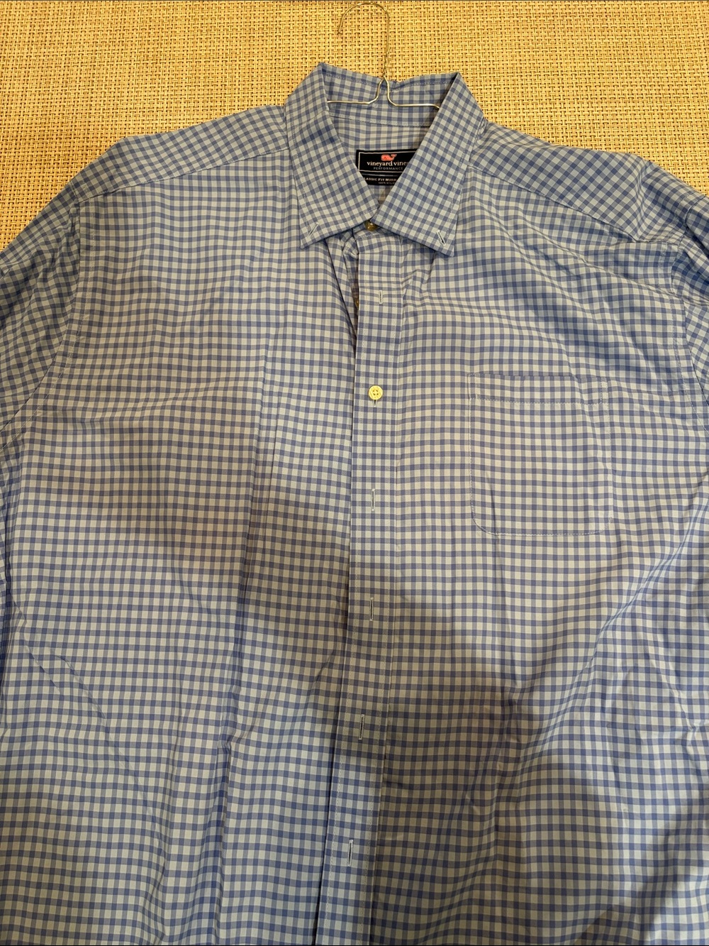 Vineyard Vines Blue and White Gingham Dress Shirt